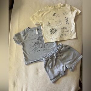 Rylee + Cru 3-6 month shorts and tshirts